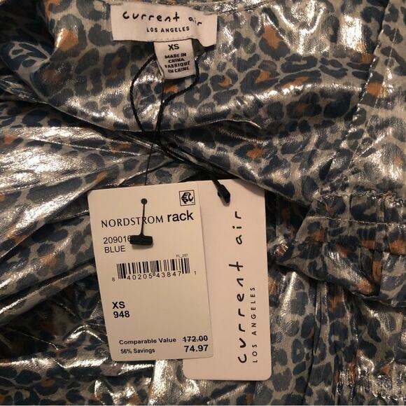 Current Air Leopard Shine Midi Dress Blue NEW - Picture 4 of 8